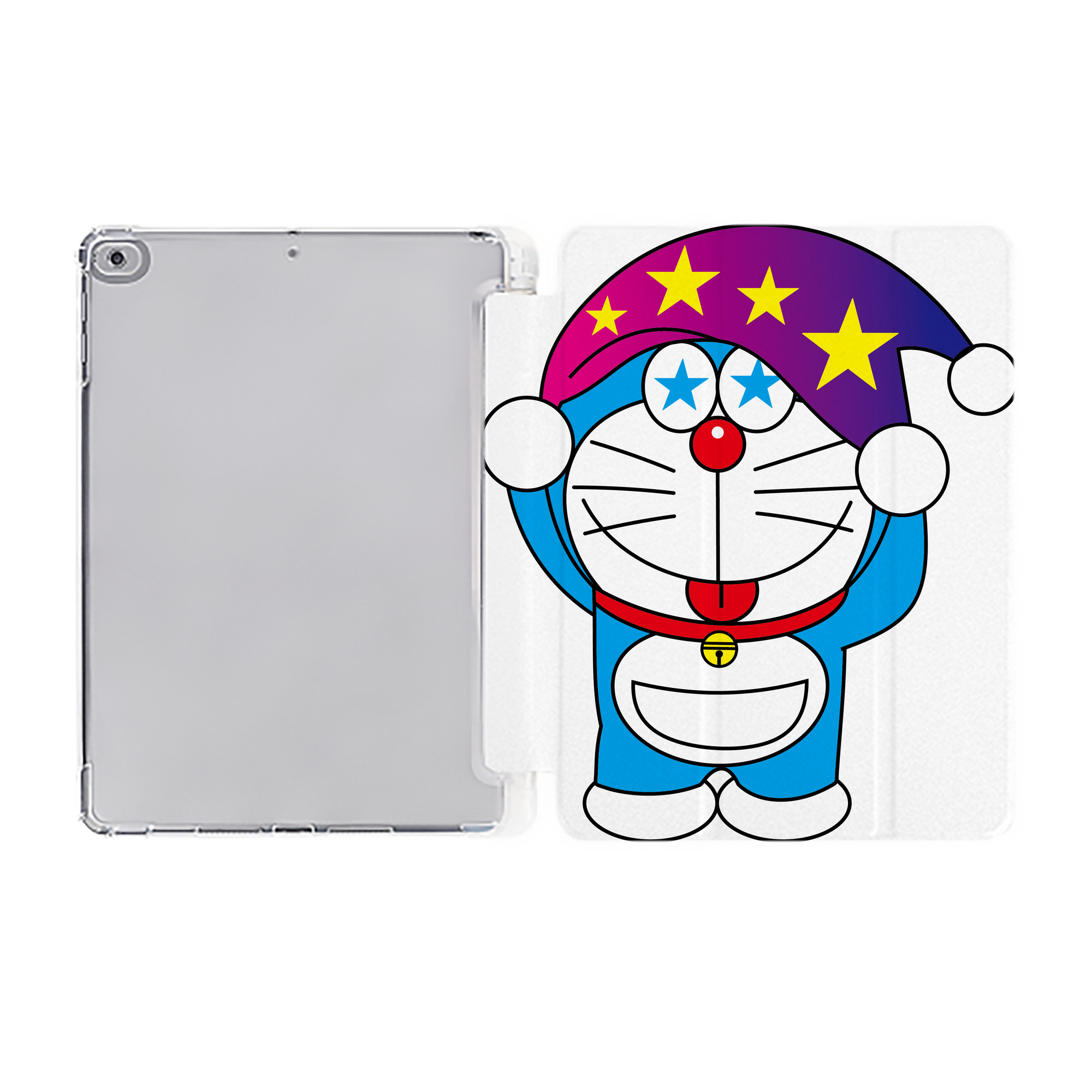（画像用） ドラえもん Doraemon IPad ケース ペン収納付き 三つ折りスタンド PUレザー×シリコン 対応機種9.5/10.5/10.9インチ